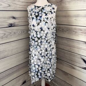 Karl Lagerfeld Cream Sheath Midi Dress Bateau Neckline